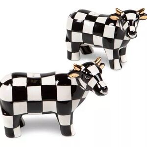 MacKenzie-Childs Black and White Cow Salt & Pepper Set